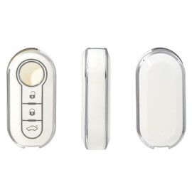 OFFCURVE Key Case with Key Fob Car Key Case, Key Cover Key Case for Fiat 500 500L Panda Ducato Doblo Brava Bravo Punto Lancia Ypsilon Delta Musa