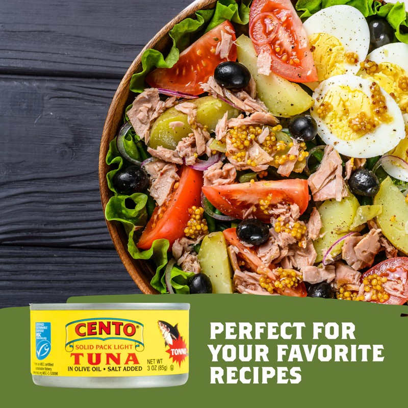 Cento Solid Pack Light Tuna in Olive Oil, 3 Oz