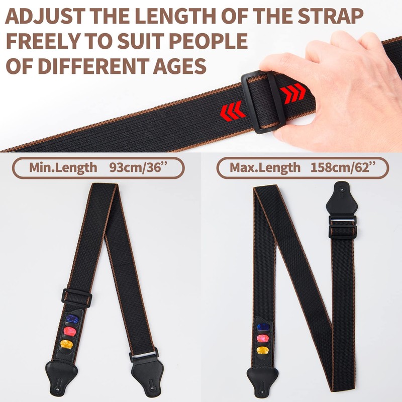 WOGOD Guitar Strap - Acoustic Electric Guitar Straps,Bass Guitar Strap