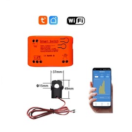 MHCOZY Tutya app WIFI Smart Energy Power Meter Monitor, Smart Single Phase Clamp Electricity Meter with 1 * 80ACT Current Transformer, Remote Monitor Meter Real-Time Electricity