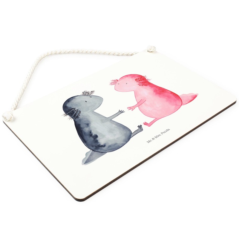 Mr. & Mrs. Panda A4 wooden sign, decorative sign Axolotl