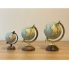 EXERZ 8cm Small Antique Globe with Wooden Base Handmade Decorative