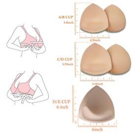 5 Pairs Bra Pads Inserts,Removable, Air Cotton,Foam Sponge,Breathable
