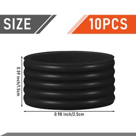 Leitee 10 Pcs Tennis Racket Silicone Racquet Grip Ring Band Non Slip Racket Rubber Ring Absorbent Overgrip in Place for Racquetball Badminton Squash Baseball Bat Handle