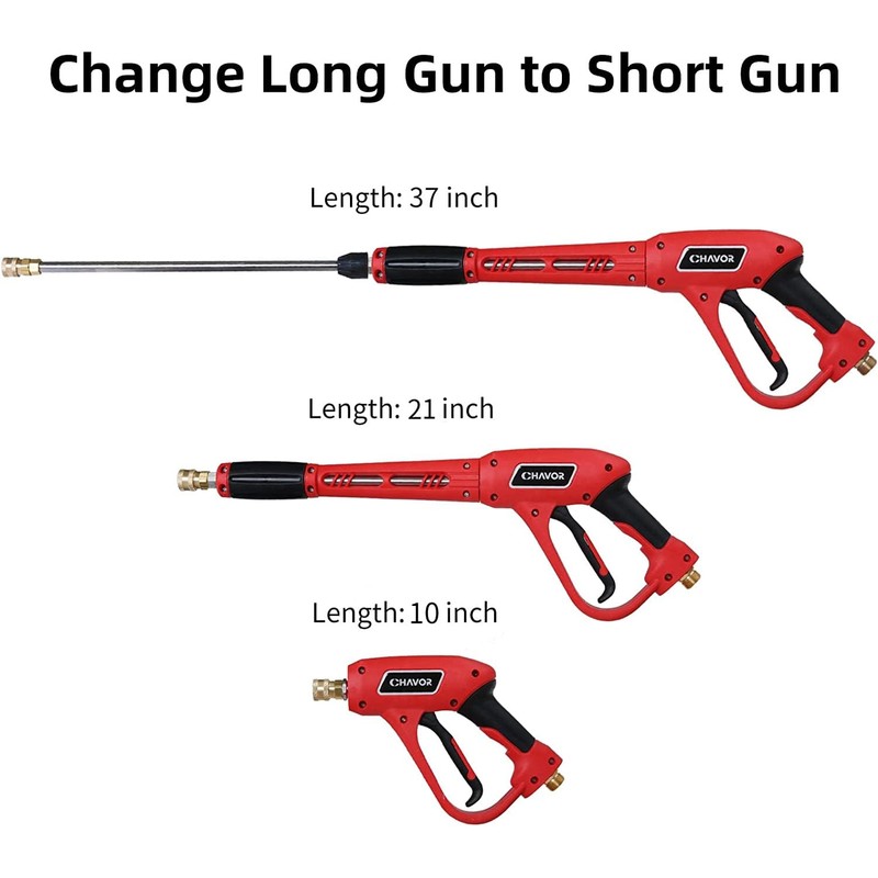 CHAVOR Pressure Washer Gun with Replacement Extension Wand, Upgraded Power