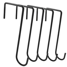 Hitefu 6PCS Vinyl Fence Hooks, 3 x 8 Inches Patio Hooks, Black Powder Coated Steel Hangers for Hanging Bird Feeder, Plants, Lights, Planters, Pool Equipment