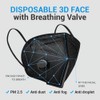 Face mask black disposabe with breathing valve 30 pack |