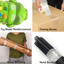 KAIY Strapping Tape, 2 Roll 1/2 inch x 60 yds Packing Tape, Heavy Duty Reinforced Fiberglass Tape, Transparent, Waterproof, 100 lbs per inch Tensile Strength