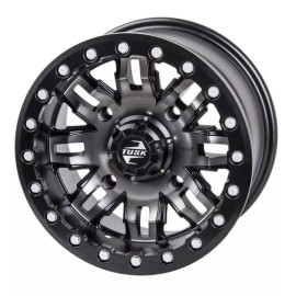 TUSK 4/137 Tusk Teton Beadlock Wheel 15x10 5.0 + 5.0 Gun Metal/Black
