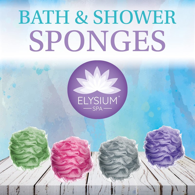 Pack 4 Mesh Exfoliating Bath & Shower Body Puff Sponges