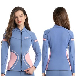 GoldFin Womens Wetsuit Top 2mm Wetsuit Jacket for Diving Surfing Kayaking Swimming Water Aerobics in Cold Water (Women Top, 3XL)