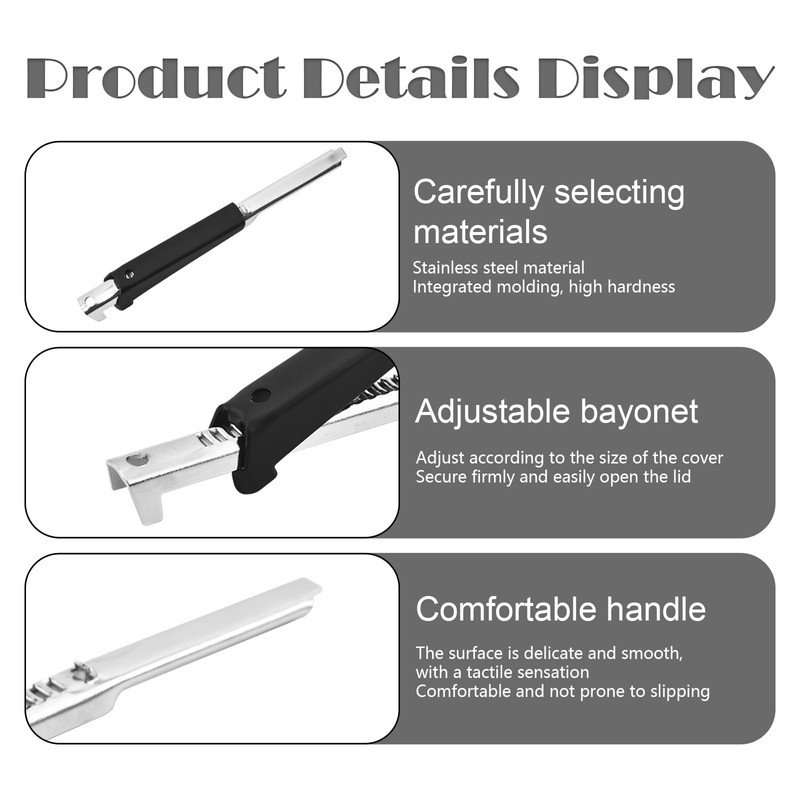Adjustable Can Opener, Easy Open Adjustable Grip Jar Opener, New