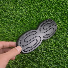 1Pc 1971 1972 Chevelle El Camino Super Sport SS Rear Bumper Emblem Letters with Hardware Replacement for SS (Matte Black)