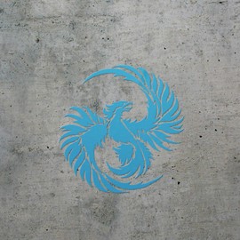 Transparent Decal Stickers of Phoenix Bird 2 Stencil (Azure Blue) Premium Waterproof Vinyl Decal Stickers for Laptop Phone Accessory Helmet Car Window Mug Tuber Cup Door Wall ANDstic0a5373BE04.26.22