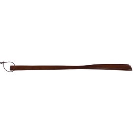 The Great American Hanger Company Extra Long Walnut Finish Wood Shoe Horn with Black Leather Strap in 21" Length X 1.5" Thick, Box of 1