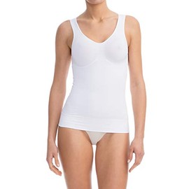 FarmaCell Shape 607 (White, S) Women's shaping control vest with flat belly and push-up effect