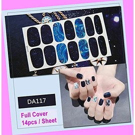 Galaxy Moon Phases Meteor Stars Gold Line Full Cover Wraps Art Nail Sticker Da117 for Nails Design Nail Art Stickers Decals Supplies Manicure Tips Sticker Colorful for Nail Decorations