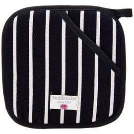 Classic Butcher's Stripe 100 Percent Cotton Pot Grab,Navy Blue