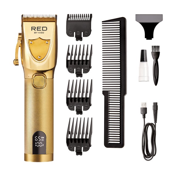 Red by Kiss Cordless Hair Clippers, Hair Trimmer for Professional Haircut, Grooming Kit for Men Ultra Clean-Cut Clipper (Cordless)