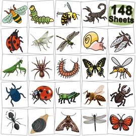 CHARLENT 148 Individually Sheets Bug Temporary Tattoos for Kids - Insect Tattoos for Kids Birthday Party Supplies Goodie Bag Fillers