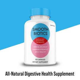 (2 Pack) Smooth Biotic Capsules, All Natural Skin and Gut Probiotic Capsules, SmoothBiotic Supplement Premium Maximum Strength, 2 Month Supply