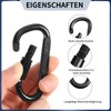 10Pcs Carabiner Clip 3.2"Caribeana Clips with Screw Lock, 10 Colours