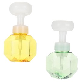 KONTONTY 2pcs 300ml Foaming Soap Dispenser Bottle Leak-Proof Squeeze Pump Travel Refillable Flower Shape