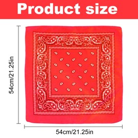 Playing Card Head Scarf, 6 Packs Paisley Cotton Bandana, Mulberry silk Neckerchief, Cooling face mask,Adult Unisex Neck Warmer, scarf and bandana in one, multicolor (54x54cm)