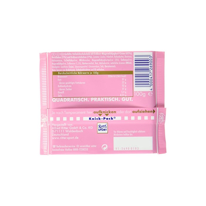 Ritter Sport Strawberry Yogurt, 100 g