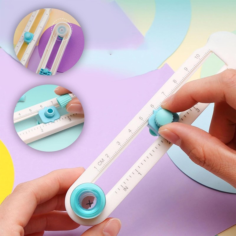 Tkxjry Circle Cutter Paper, Plastic Paper Round Cutter, Adjustable Circle