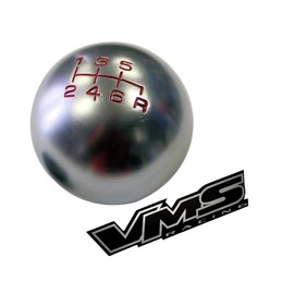 VMS RACING 10x1.25mm Thread 6 Speed JDM Round Ball Shift Knob in Gunmetal Grey Gray Silver Billet Aluminum for Infiniti G35 G37 G37S