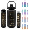 Summer Travel Gradient Water Bottles, 3 Counts/set Portable Tumbler with