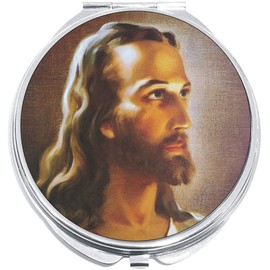 NewCharms Jesus Christ Compact with Mirrors - Perfect Pocket and Purse Size Folding Mirror for Applying Make Up Anywhere