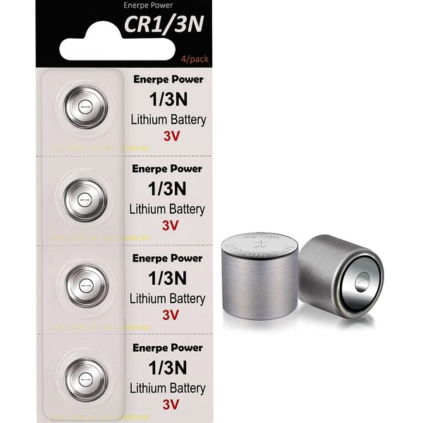 Enerpe 1/3N CR1/3N DL1/3N 3V Lithium Battery High Capacity for Laser Sights Pet Electronic Collars 4-Pack