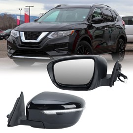 Left Driver Side Mirror Compatible with Nissan Rogue 2014-2021 with Heated Manual Folding Turn Signal Power Glass (7 Pins)