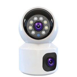 Dual Lens 4+4MP PTZ+Bullet Indoor WiFi Camera – AI Human Detection, 360° View, Color Night Vision, Two-Way Talk