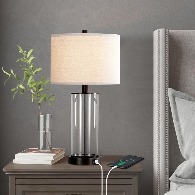 Kyrid 23.5'' Glass Table Lamp Set of 2 for Living