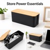 Cable Management Box for Power Strips & Cords - Bamboo