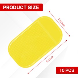 Hbxdeco 10PCS Car Dashboard Non-Slip Mat, Multifunctional Anti-Slide Sticky Pad for Auto Dashboard, Anti-Slip Dash Pad for Cell Phone, Radar Detector, Keys, Glasses, GPS, Coins (Yellow)