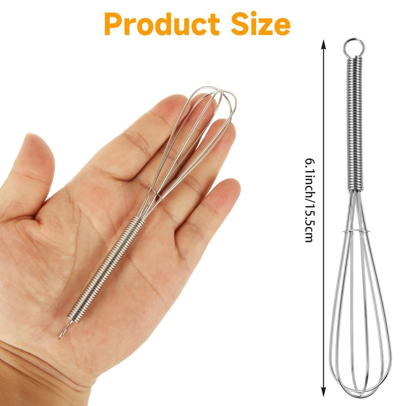 LOLYSIC 50PCS 6 Inch Mini Whisk Bulk Small Whisks, 304