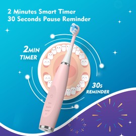 FUMEIKANG Kids Electric Toothbrushes 2 Pack Smart Sonic Toothbrush for Boys and Girls 3 4 5 6 7 8 9 10 11 12