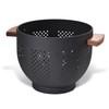 Metal Colander with Wood Handle, Powder Coated Kitchen Essential 22cm