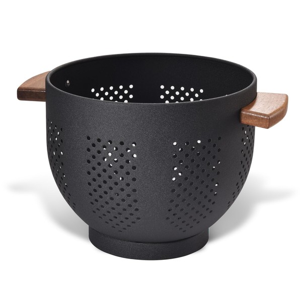 Metal Colander with Wood Handle, Powder Coated Kitchen Essential 22cm