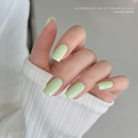 GAOY Pastel Green Gel Nail Polish, 16ml Soak Off Gel Polish, UV Light Cure for Nail Art DIY Manicure at Home, 3148 Wasabi Cream