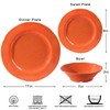 LEHAHA Orange Melamine Dinnerware Set, 12 Piece Kitchen Tableware Plates
