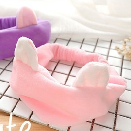 Rabbit Design Hairband Microfiber Headband Pink Women's Accessories / 토끼 디자인 헤어밴드 극세사 머리띠 핑크색 여성용 액세서리