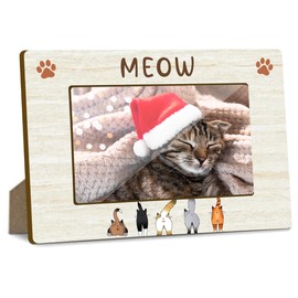 Jdgbo Pet Meow Picture Frame, Cat Lover Gifts for Women Birthday Gifts for Cat Mom Photo Frame Kitten Keepsake, Memorial Home Office Desktop Decoration -004
