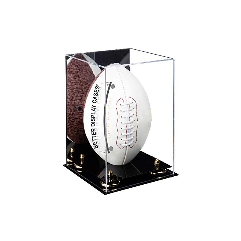 Better Display Cases Acrylic Football Display Case Vertical with Mirror