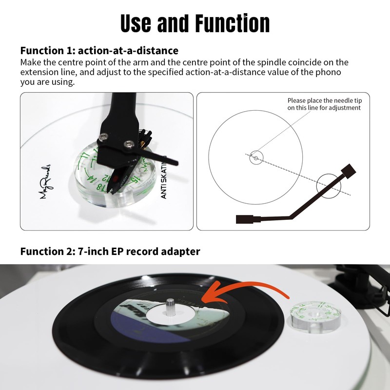 Record Adapter 7" EP Record Player Accessory 45 Turn Adapter
