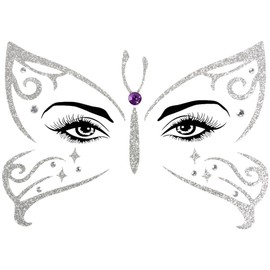 Alaoo Animal Cartoon Tattoo Stickers, Waterproof Animal Temporary Tattoos for Kids Adults Glitter Fake Tattoo Stickers Set for Birthday Parties Gift Carnival Cosplay,Butterfly